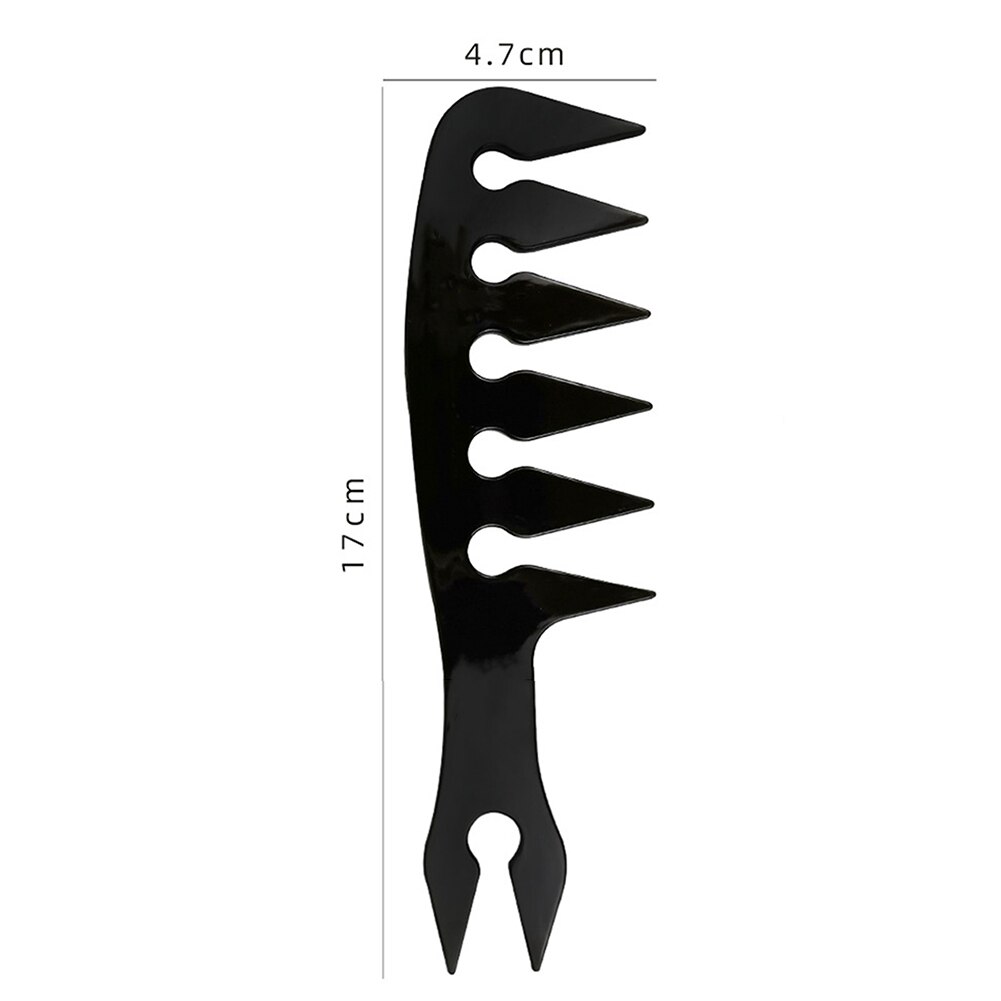 Peine de pelo de dientes anchos para hombre, cepillo de pelo Retro de plástico con cabeza de aceite, herramienta clásica de peinado de peluquería con dientes grandes, accesorio de peluquero: 02