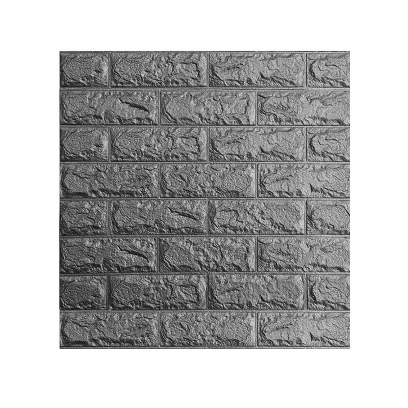 3D Brick Wallpaper Peel and Stick Panels Self-adhesive Foam Wall Paper Decal for Bathroom Kitchen Living Room Home Decoration: 50 Dark Gray