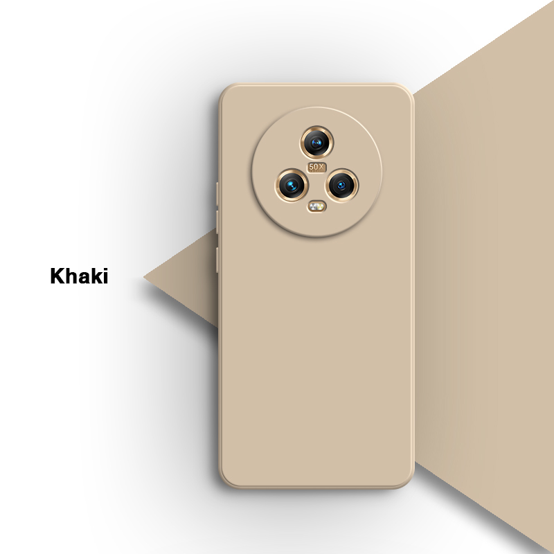 Funda de teléfono de silicona líquida para Honor Magic5 Magic 5 Pro Lite 5Pro 5Lite Ultimate 5G, protección de lente suave, cubierta trasera de: PP / Plata