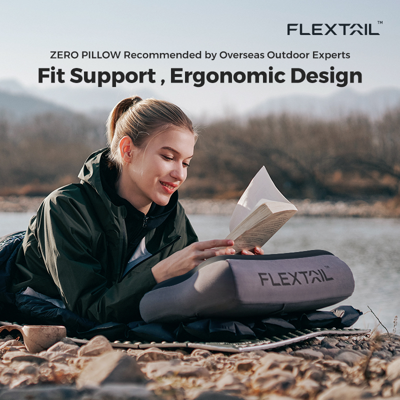 FLEXTTAIL ZERO-KUSSEN | Opblaasbaar kampeerkussen, draagbaar reishuis, ergonomische neksteun, lichtgewicht wasbaar