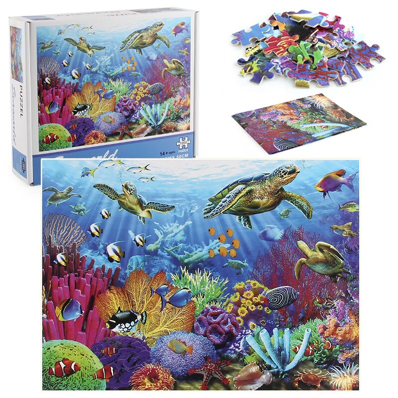 Zeeschildpad Zwemmen 1000 Stuks Puzzel Voor Volwassenen Kids