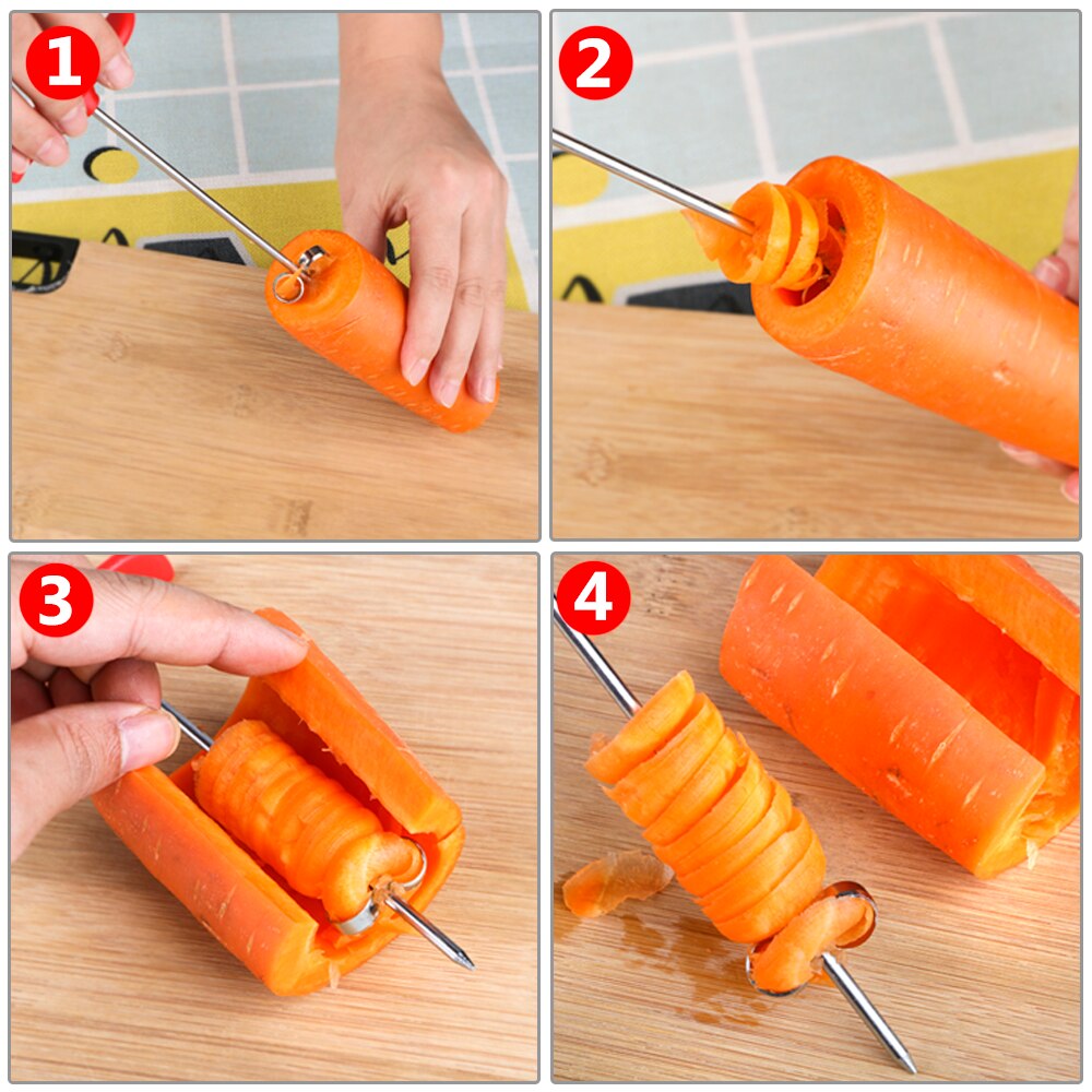 Vegetable Spiral Cutter Spiral Slicer Fruit Carving Tools Cooking Tools Kitchen Tools Manual Roller Gadagets
