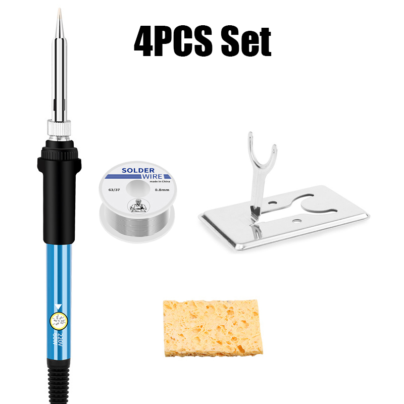 EU/US Solder Solder Iron Repair Soldering 220V/110V Electric Tool 60W Nib Heating Adjustable Welding Tin Temperature: SKY BLUE / EU