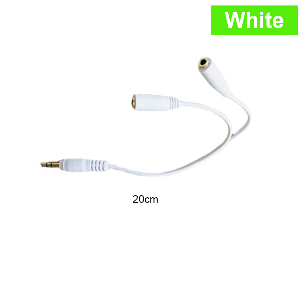 Hoofdtelefoon Splitter 3.5Mm Verlengkabel Audio Stereo Y Splitter (Hifi-Geluid) 3.5Mm Mannelijk Naar 2 Poorten 3.5Mm Vrouwelijke Splitter: WIT