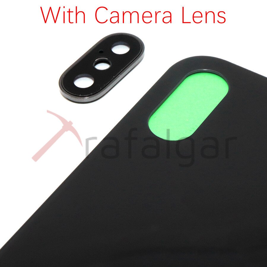Voor Apple Iphone X Terug Glas Panel Batterij Cover Achterdeur Behuizing Case Voor Iphone X Terug Glas Cover + camera Lens + Plakband