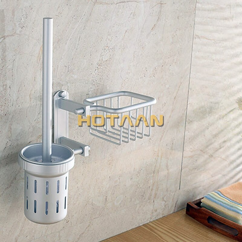 Badkamer Accessoires Aluiminum Wc Borstel Set Met Plank Wc Borstel Met Mand Badkamer Plank Toiletborstel Houder