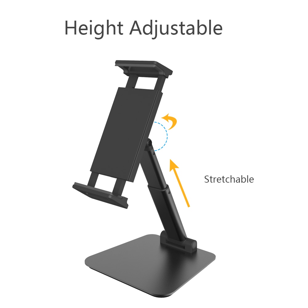 Adjustable Aluminum Desktop Tablet Phone Holder Stand Table Foldable Extend Support Desk Cell Phone Mount with Clip For iPad