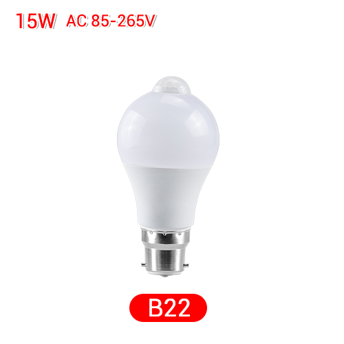 Pir-liiketunnistin  e27 led hätävalolamppu  b22 led-lamppu 85-265v portaat käytävä käytävä kuisti käytävä autotalli yövalaistus: B22 15w / Kylmä valkoinen