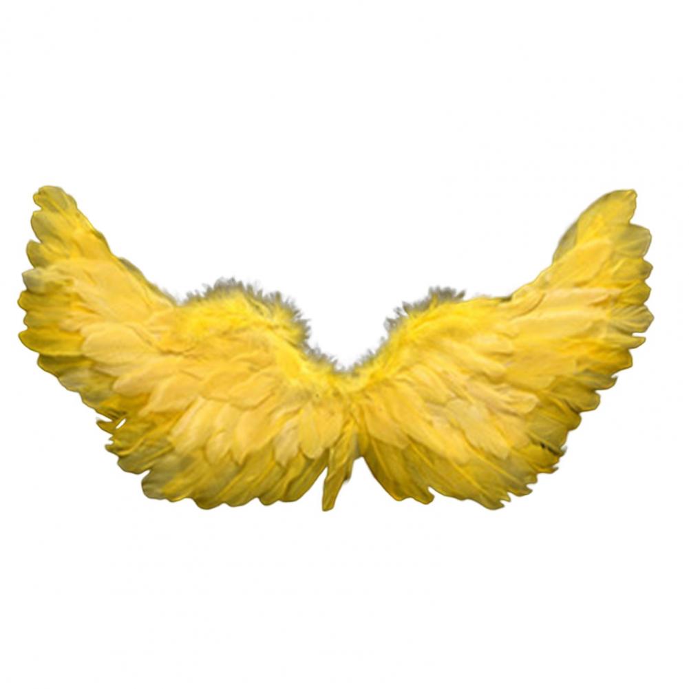 Alas de Ángel de colores brillantes, alas de plumas de Ángel, disfraz ligero, accesorios de fotografía para Cosplay con correas elásticas: YELLOW