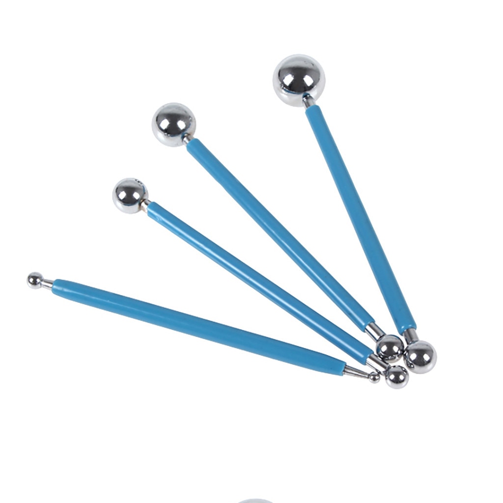 4Pcs/Set Stainless Steel Ball Modelling Tools for Handmade DIY Sugar Paste Fondant Cake Flower Decorating Making Tools #15