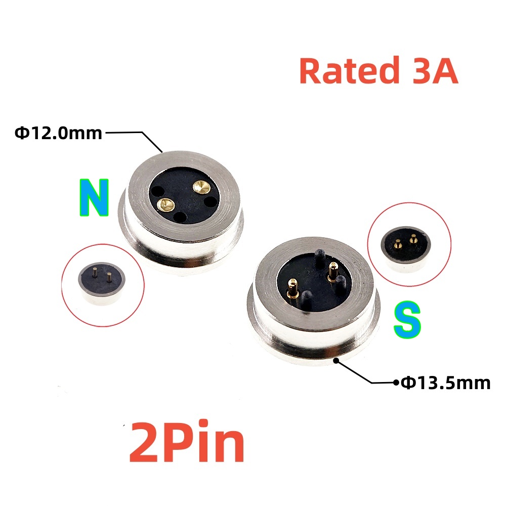 1 par de conector Pin Pogo magnético de forma Circular 1, 2, 3, 4, 5 polos, sonda macho hembra, perfil redondo de carga de energía CC: Rojo