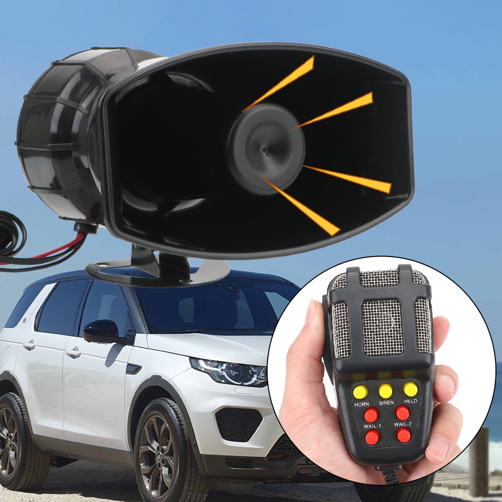 Car Horn Speakers Loud Emergency Amplifier Hooter Tone Mic PA System Car Warning Alarm Police Siren Air Horn Megaphone 12V100W
