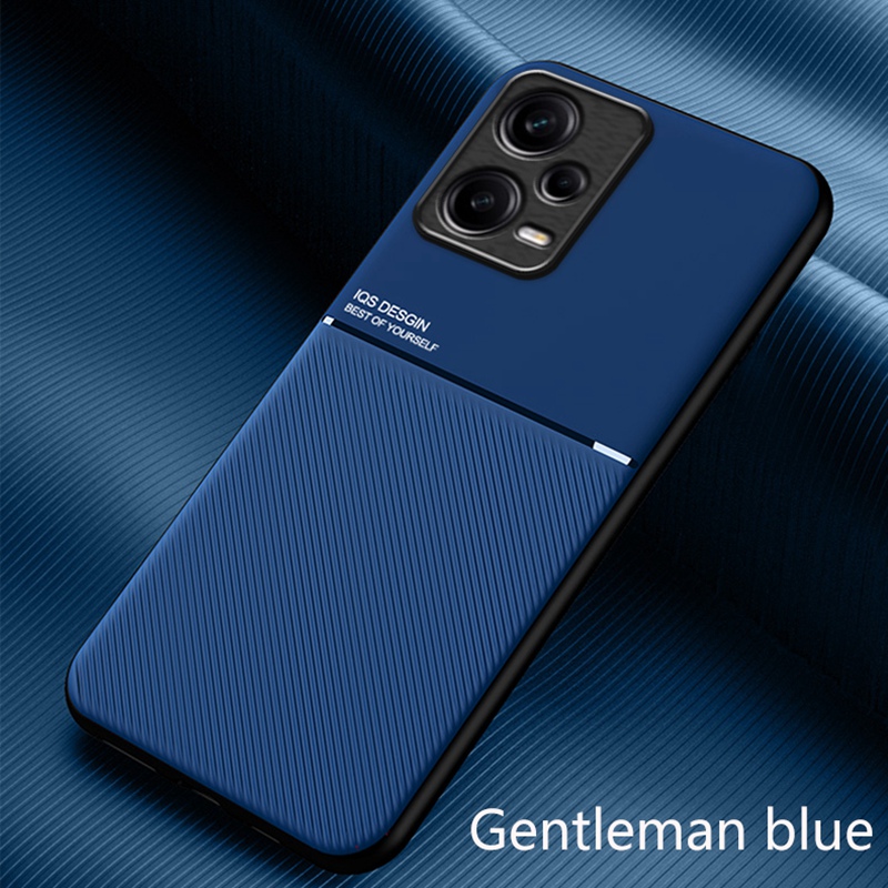 Capa de couro magnética para xiaomi redmi note 12 4g 12 pro plus 5g capa de proteção de silicone de luxo para redmi note 12 turbo: Denim / Azul