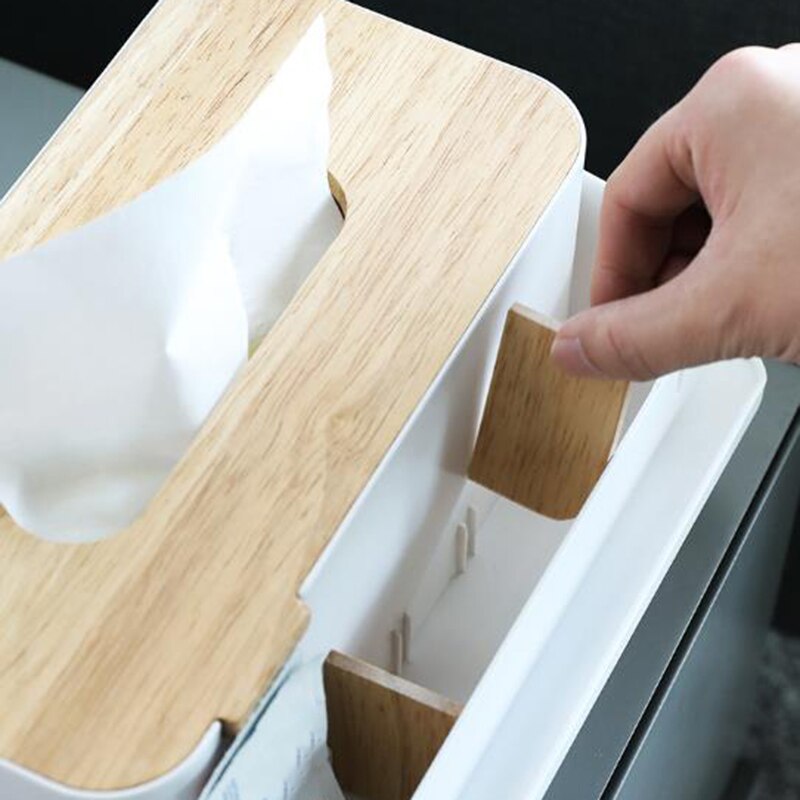 Scandinavische houten tissuedoos, huishoudelijke woonkamer, pompdoos, tissuepapier, restaurant servetten, opbergdoos, tissuedozen