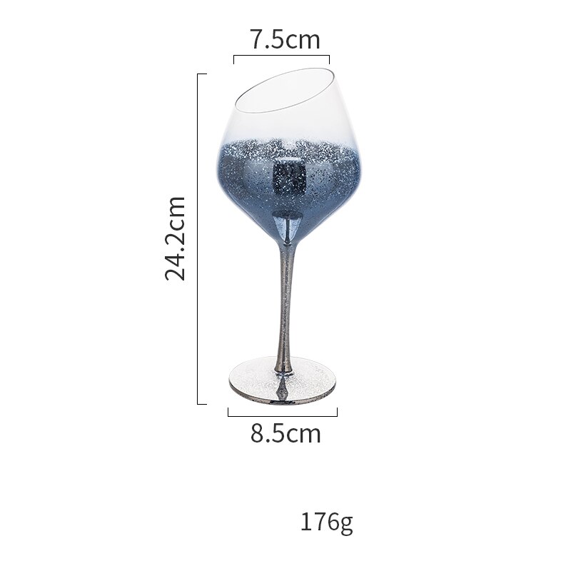 Personlighet stjernehimmel vin glass kopp beger champagne glass hjemme drikke krystall cocktail glass ware bar hotell drinkware: Blå 430ml 1 stk