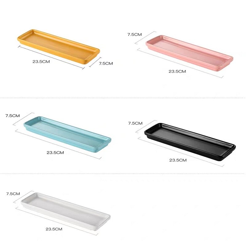 Ceramic Storage Tray Rectangle Fruit Salad Dessert Plate Dinnerware Nordic Snack Storage Tray Kitchenware Organization Container