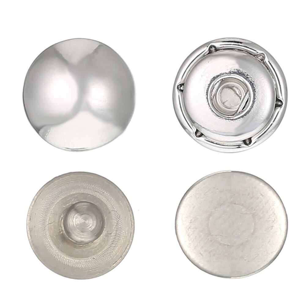 Legenstar Pressions Button Clips for Interchangeable Leather Band Stainless Steel Bracelet: Silver Plated