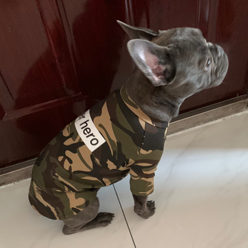 Camouflage Hond T-shirt Zomer Hond Vest Kleding Voor Kleine Honden Franse Bulldog Sphinx Shirts Katoen Puppy Kat Pak Kleding