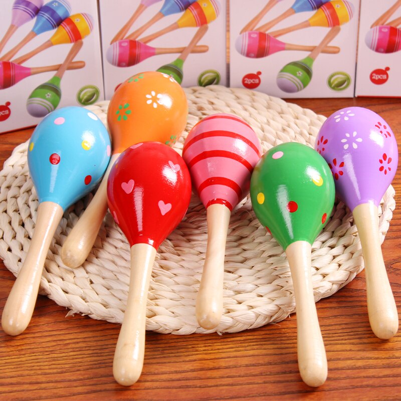 Baby Wooden Hammer Rattle Toys Kids Musical Instruments Child Shaker Cute Colorful Vocal Toys for Children Toddlers Preschooler