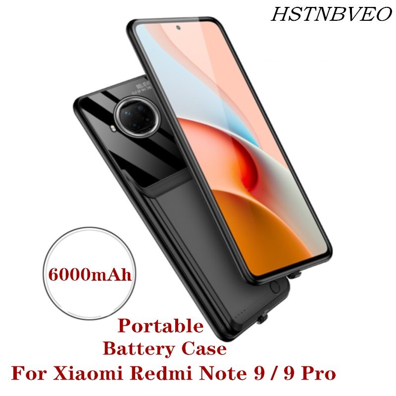 Funda de batería portátil para Xiaomi Redmi Note 9 Pro, cargador de batería, funda