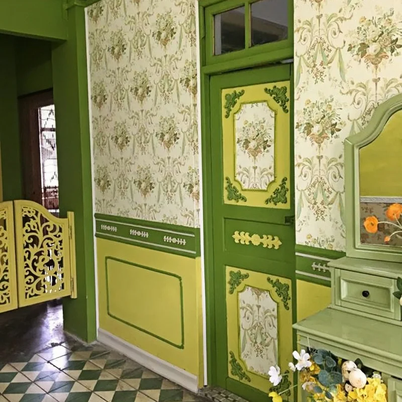 Europese stijl massief houtsnijwerk sticker decoratie achtergrond muur wijnkast opbouw hoofdeinde bloem lintel meubels