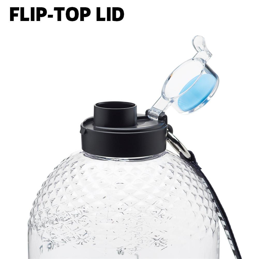 Botella de agua grande portátil PETG de 3.78L, jarra de agua deportiva de 1 galón con marcador de tiempo para acampar al aire libre