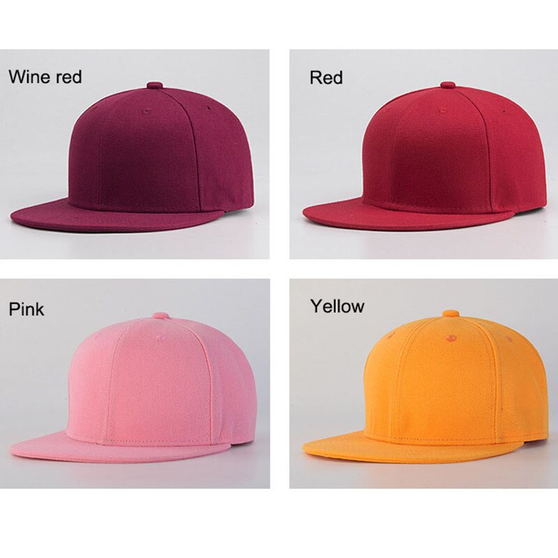 Solid sort hip hop flade hatte snapback seje mænd billige baseball kasketter kvinder casual kasket gorras planas hip-hop hat 16 farver