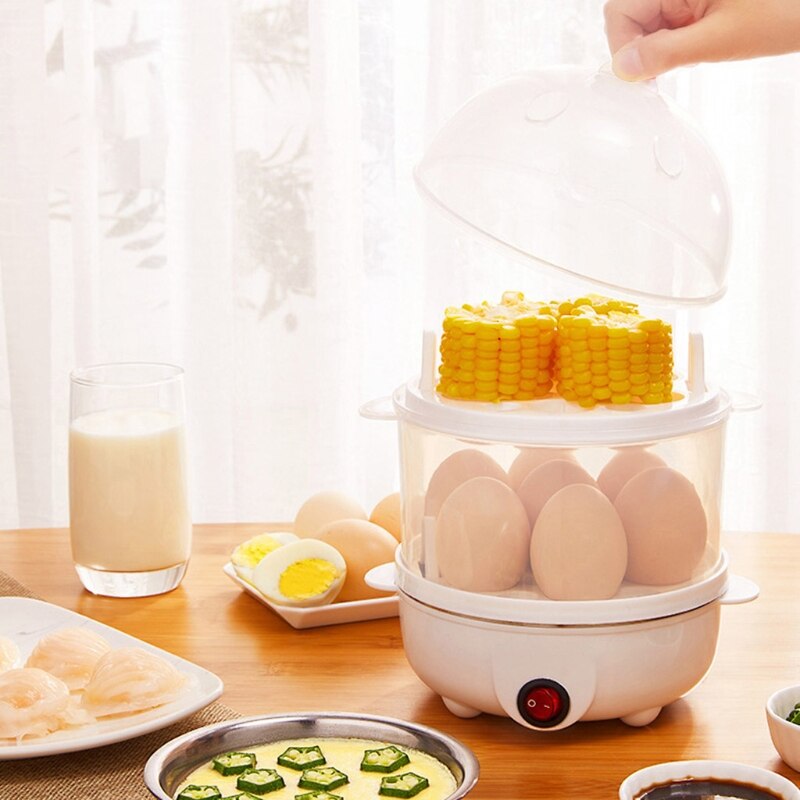 Household Electric Rapid Egg Cooker for Hard Boiled, Poached, Scrambled, Omelets, Steamed Vegetables, Seafood, Dumplings & More