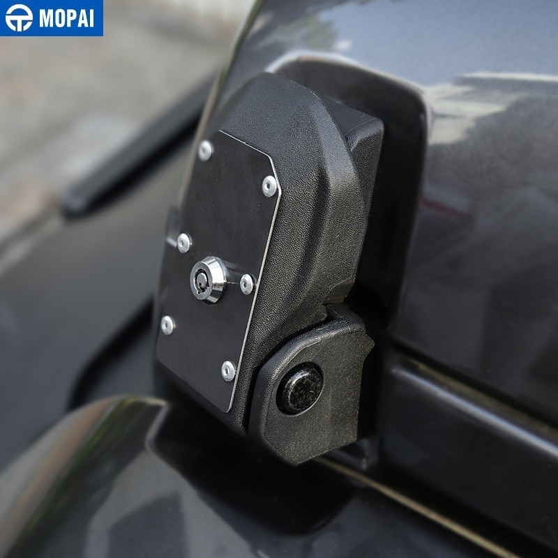 MOPAI Locks Hood for Jeep Gladiator JT + Car Engine Hood Latch Catch With Key Lock Accessories for Jeep Wrangler JL +