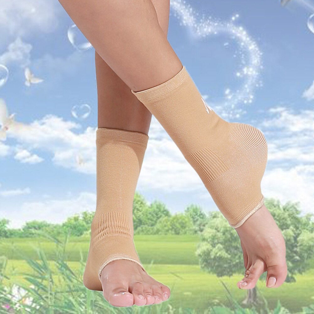 Universal 1 par de Nylon cuatro de elástico grueso cálido transpirable deportes tobillo-Calcetines tamaño 37-39 yardas (Beige)