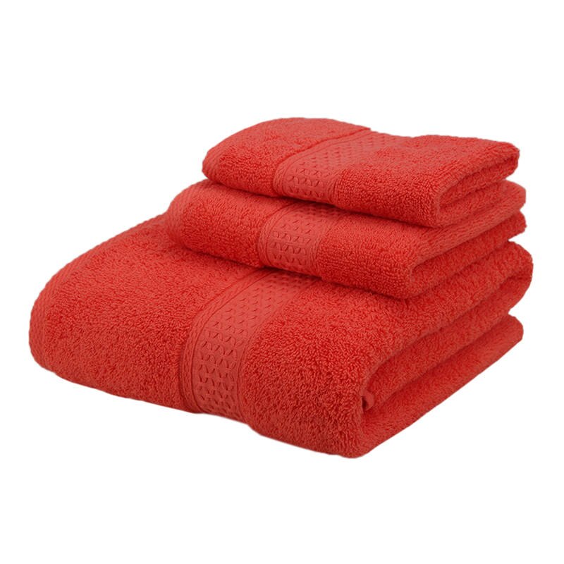 Conjunto de 3 uds. De toallas de baño de algodón suave para adultos, toalla absorbente de felpa de lujo, Sábana de baño playa rostro, toallas básicas para mujer JWYYJ43: orange