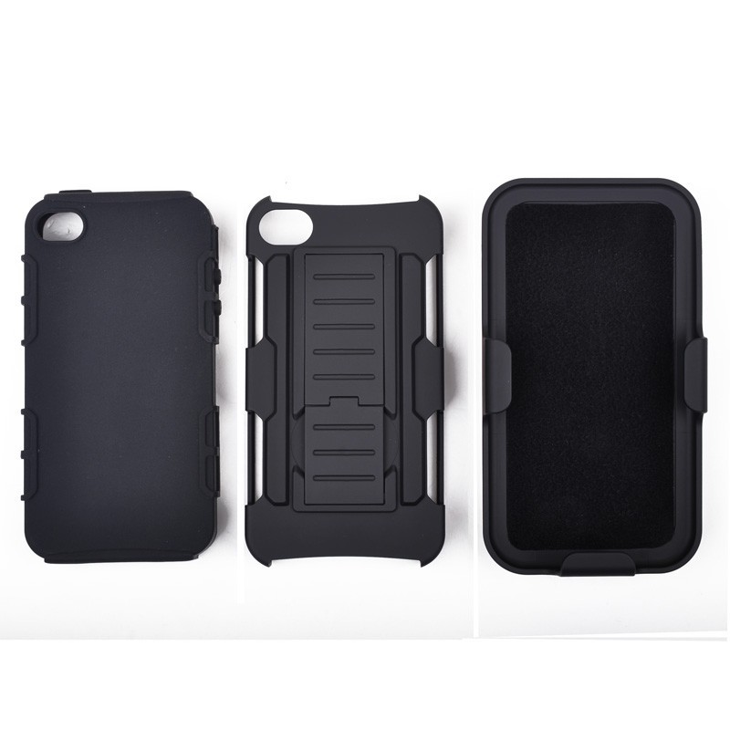 Robuste Stoßfest Rüstung Gürtelclip Holster Heavy Duty Abdeckung Fall Für iPhone 4/4 s Fällen Telefon Stand Halten Shell Haut Fundas