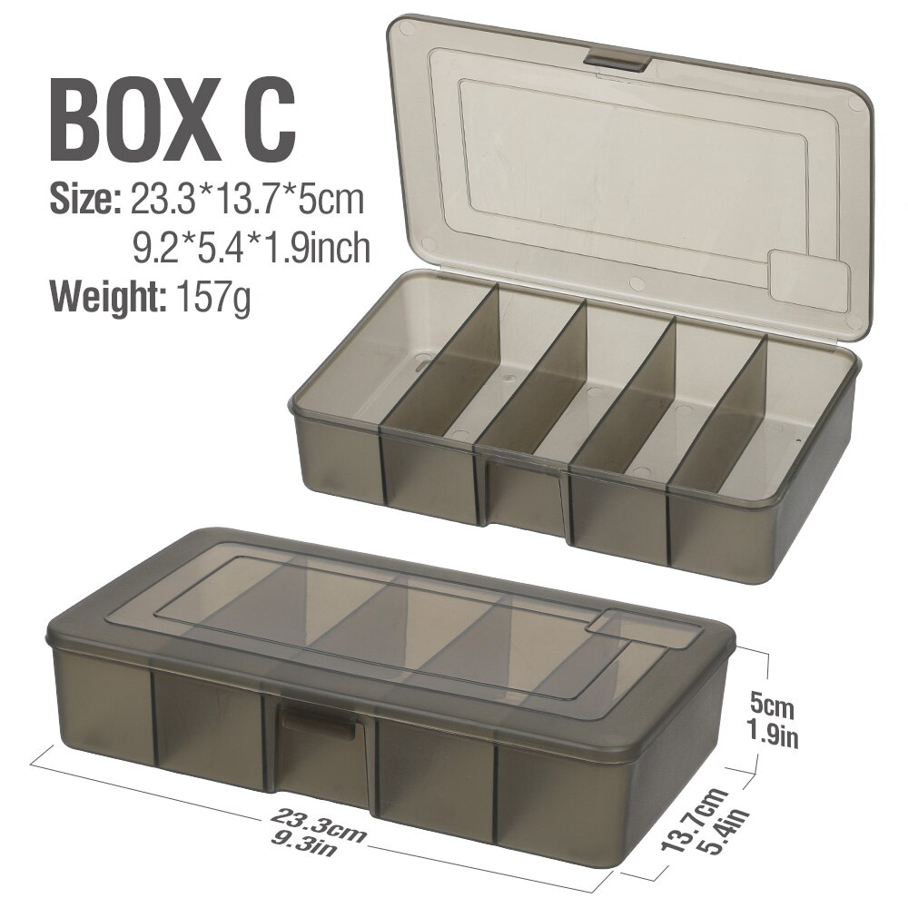 DONQL Fish Lure Hook Organizer Case Connector Plastic Storage Fishhook Box Fishing Tackle Box Fish Tool Accessories Storage Box: C 23.3cm