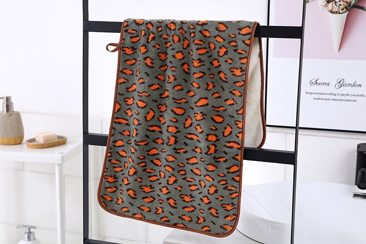 75*35Cm Coral Luipaard Print Gezicht Handdoek Set Bad Gezicht Handdoek Set Zachte Bad Gezicht Handdoek set Waterbasis Handdoek Sets: Dark green