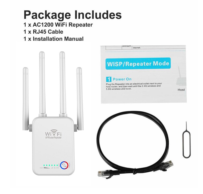 5Ghz Draadloze Wifi Repeater 1200Mbps Router 2.4G Wifi Lange Range Extender 5G Wifi Signaal Versterker Repeater