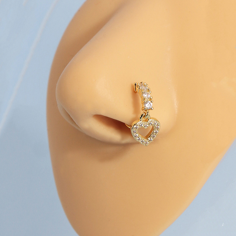 1 Uds. De aro de cristal CZ para tabique, Clickers, anillo para la nariz, Piercing para cartílago, pendiente de hélice, joyería para el trago, aros Daith, pendientes de lóbulo Rook: Plata antigua plateada