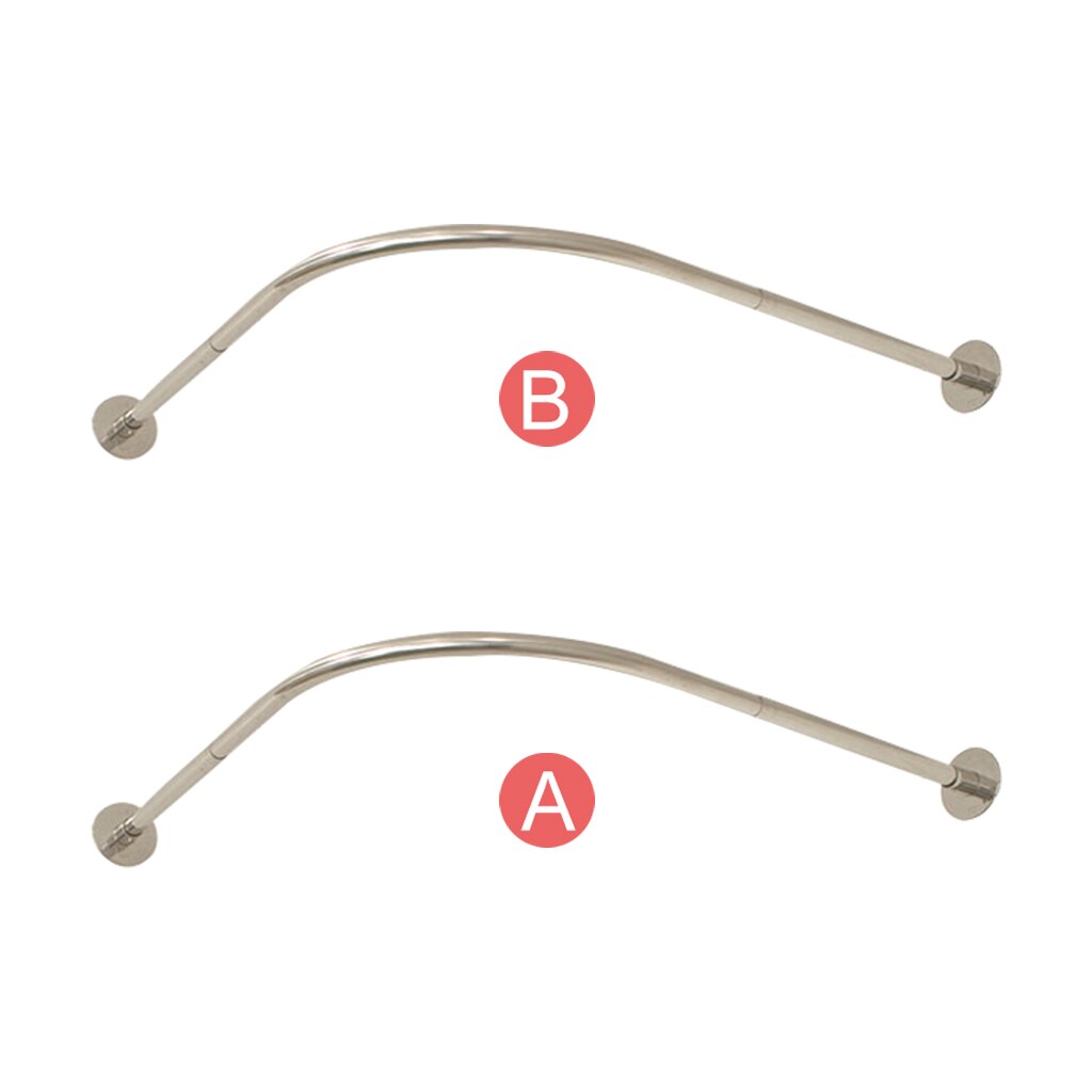 Uitschuifbare Hoek Douchegordijn Staaf Pole Sliver Rvs Rail Rod Bar Bad Deur Hardware Zware Geladen Met Lijm