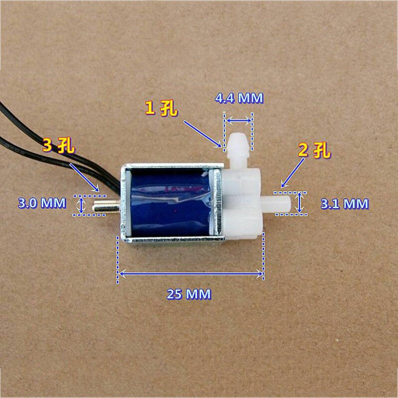DC 5V 6V 2-Position 3-Weg Mikro Mini Elektrische Magnetventil Luft Gas fließen Kontrolle