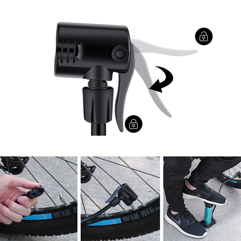 Bike Pump Mini Bike Floor Pump Foot Activated Bicycle Air Pump and Aluminum Alloy Portable Bike Pump Mountain Bike Tire Pump Com