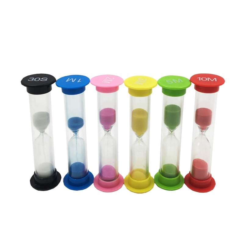 6 Colors 3 Colorful Hourglass Sandglass Sand Clock Timers 0sec / 1min / 2min / 3mins / 5mins / 10mins