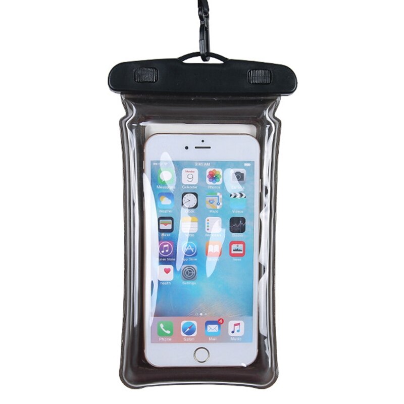 Universal Waterproof Phone Bag Swimming Phone Pouch Diving Underwater Photo Taking Phone Case for iPhone Samsung Huawei: Black
