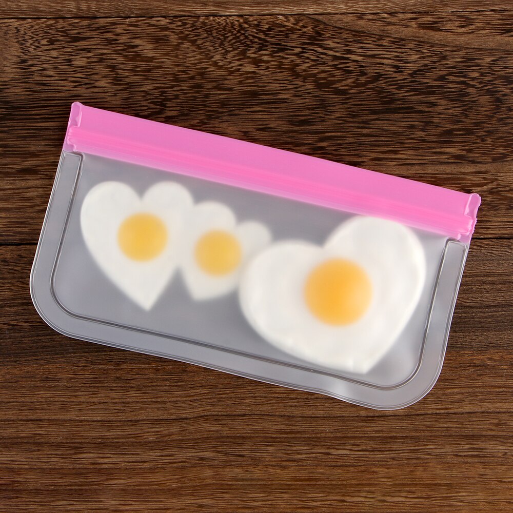 1pc doorschijnende siliconen zakjes voor het bewaren van verse levensmiddelen, lekvrije melk en fruitcontainers, herbruikbare, afgesloten staande zakken met ritssluiting