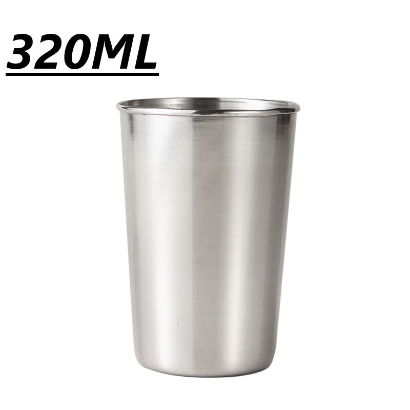 Vasos de cristal para beber de acero inoxidable, 30-320ml, copas de vino, cerveza, tazas para whisky, taza blanca para el hogar, tazas de leche y té: 320ml