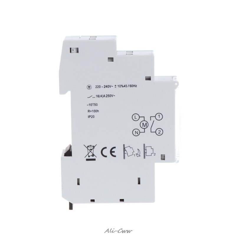 Mechanical 24 Hours Programmable Din Rail Timer Switch Relay 110-240V 16A