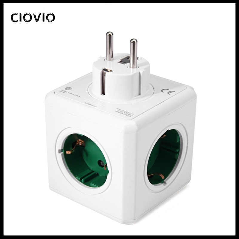 Slimme thuis stopcontact kubus eu-stopcontacten zonder usb groene stekkerdoosadapter stopcontacten met meerdere schakelaars