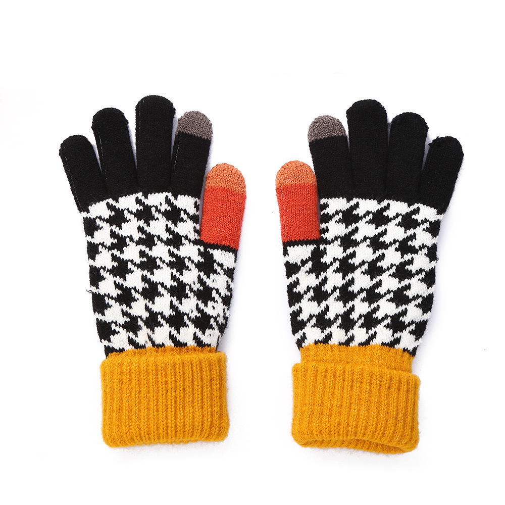 Frauen Herbst Winter Handschuhe Warme Hand Schutz Touchscreen Spleißen Dicke Handschuhe Einfarbig Einfache Lustige