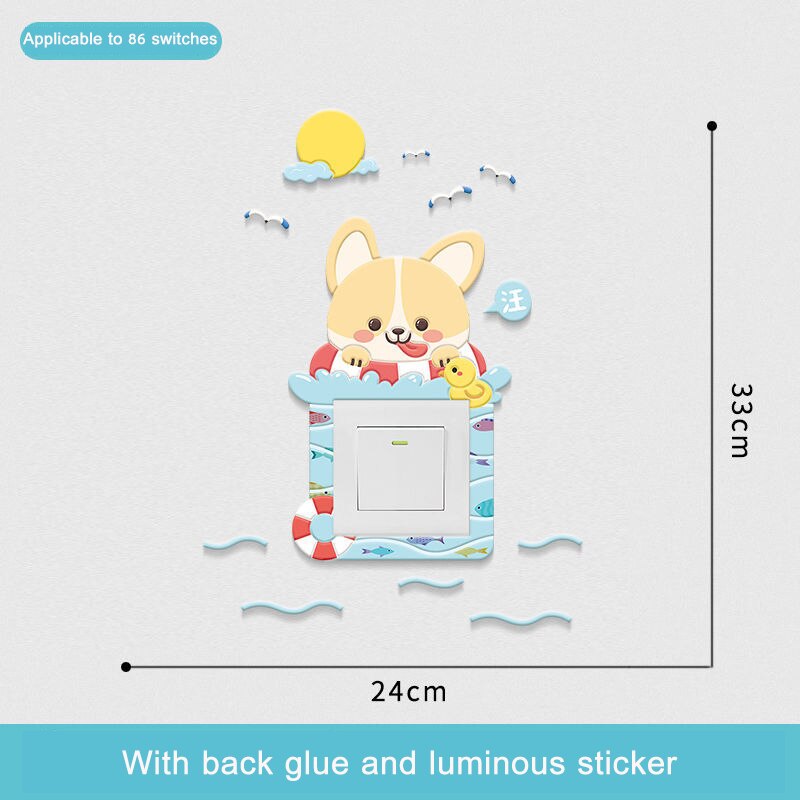 Switch Decoration Personality Switch Paste Protective Cover 3D Three-dimensional Luminous Socket Panel Switch Cover