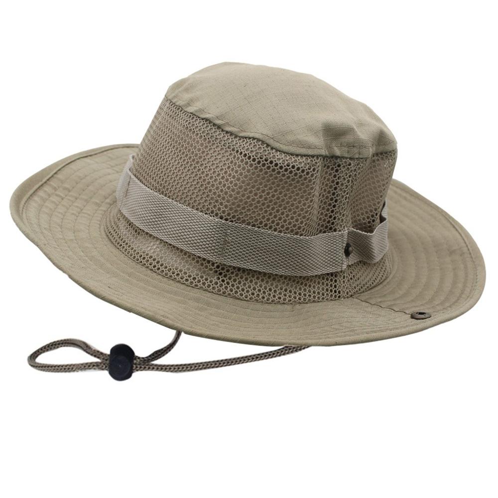 Verstelbare Cap Camouflage Boonie Hoeden Nepalese Cap Heren Visser Hoed Bergbeklimmen vissen camouflage hoed & cx: Khaki