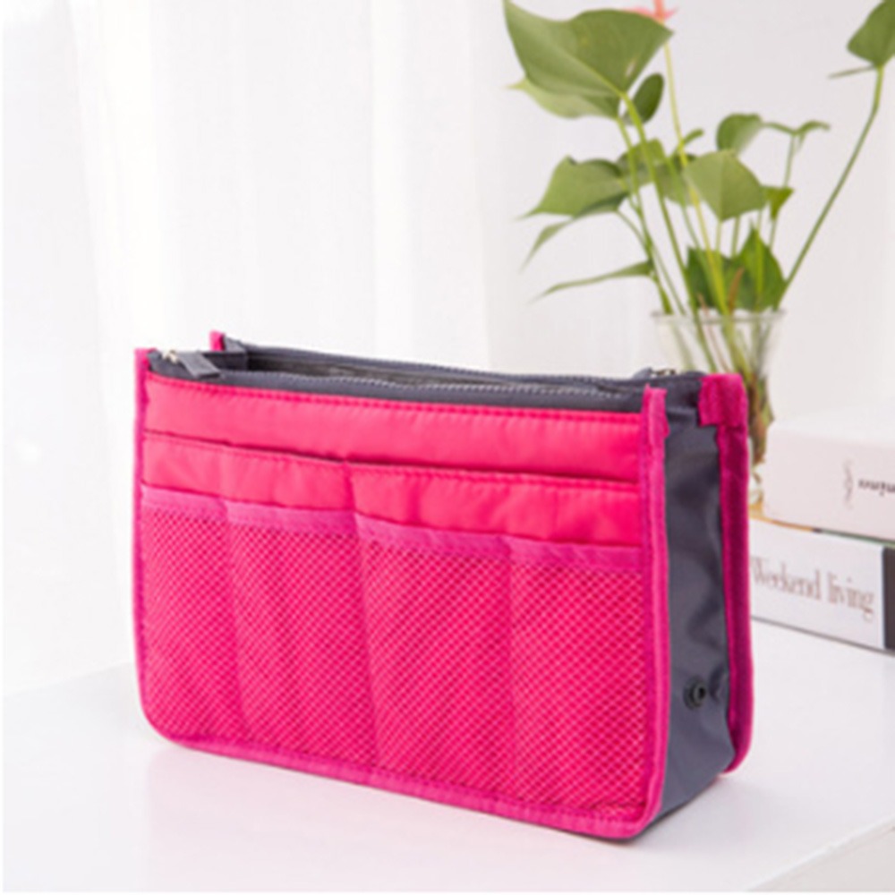 Makeup Bag Case Organizer Insert Bag Women Nylon Travel Handbag Large liner Lady Make up Cosmetic Bag Female Wash Toiletr: 12