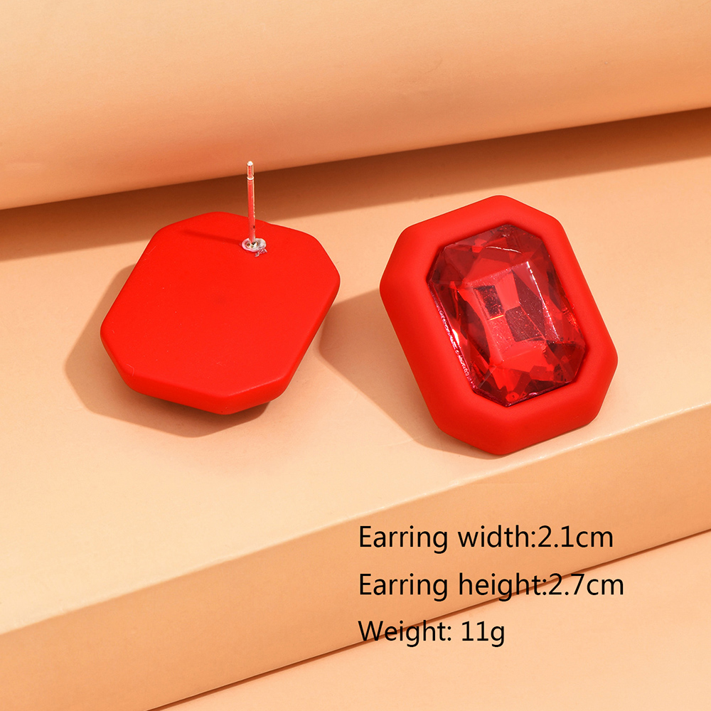 Strass oorbellen voor vrouwen vierkante oorknopjes pendientes 2023 trend geometrische kantoor feestcadeau mode-sieraden